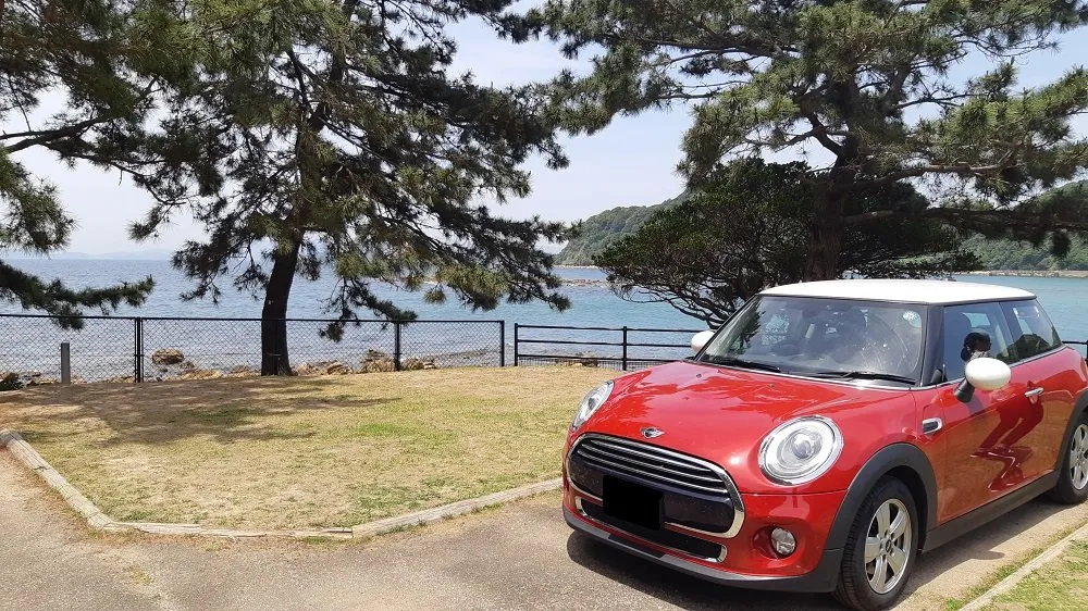 長崎県佐世保市の白浜キャンプ場とミニクーパー